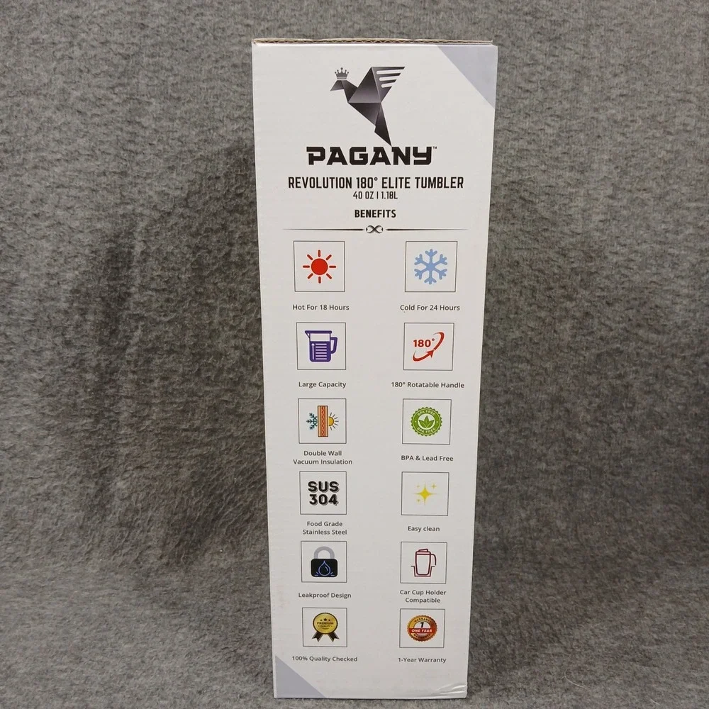 PAGANY Tumbler 40oz Revolution 180 Elite Cosmic Charcoal NEW